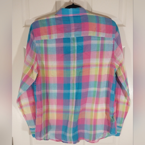 Lauren Ralph Lauren Vibrant Multicolor Plaid Womens Shirt Size S - Picture 3 of 3
